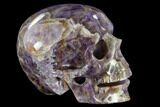Realistic, Carved Chevron Amethyst Skull #116397-4